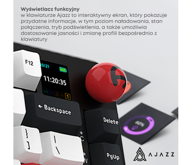 Ajazz AK820 MAX Avocado Switch Black Gray RGB z ekranem - 1536370 - zdjęcie 14